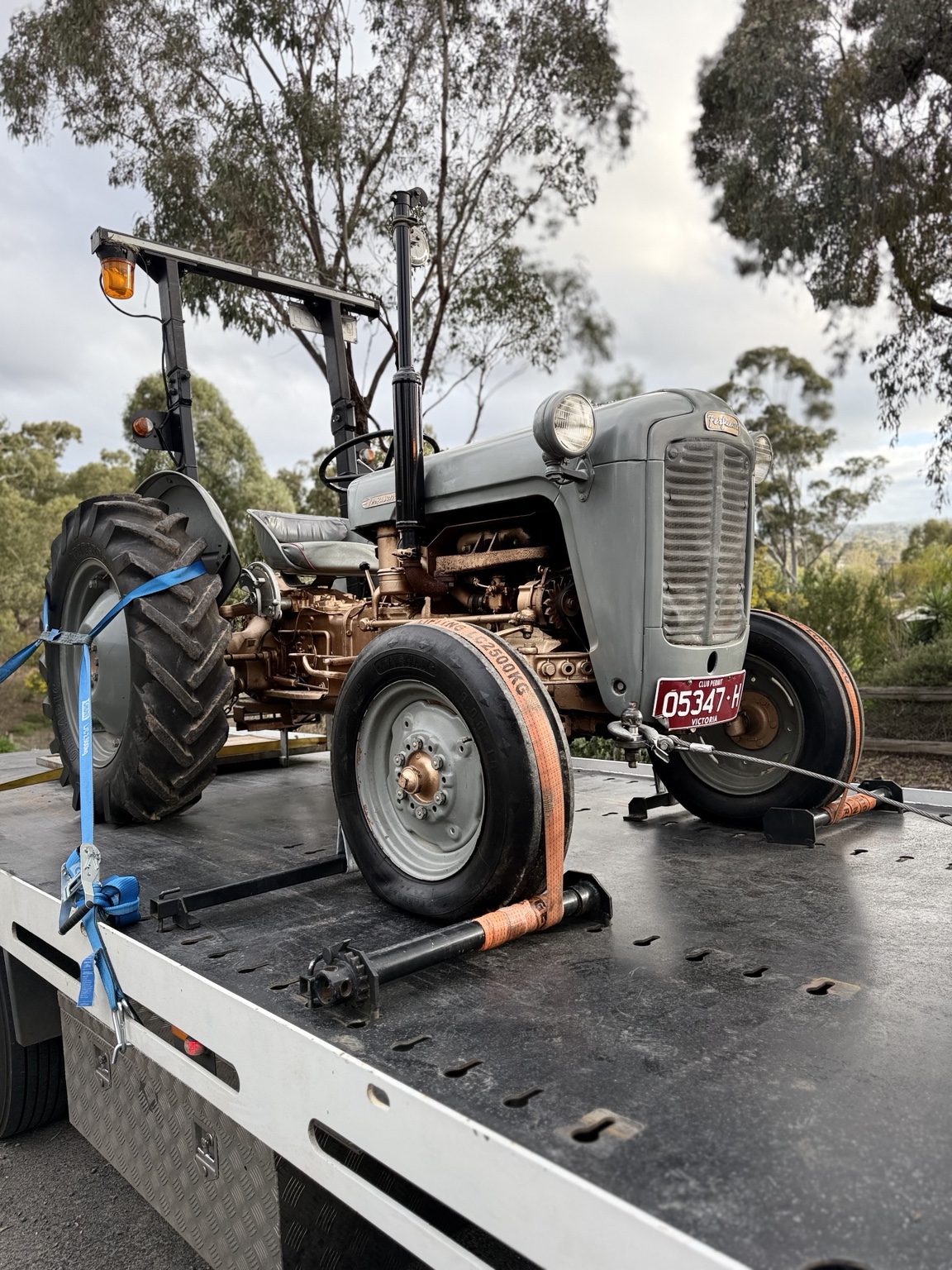 Vintage tractor transport